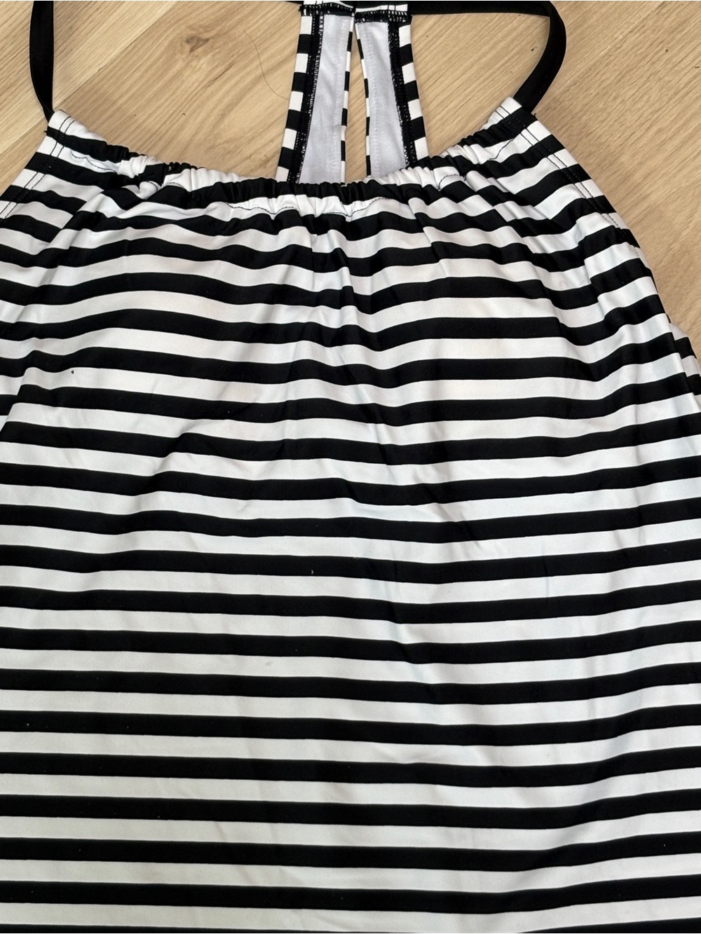 Kona Sol Racerback High Neck Striped Tankini Top Size S